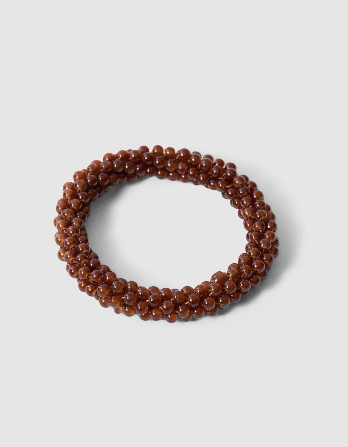 Beaded Haarelastiek Donkerbruin SHOEBY ACCESSOIRES