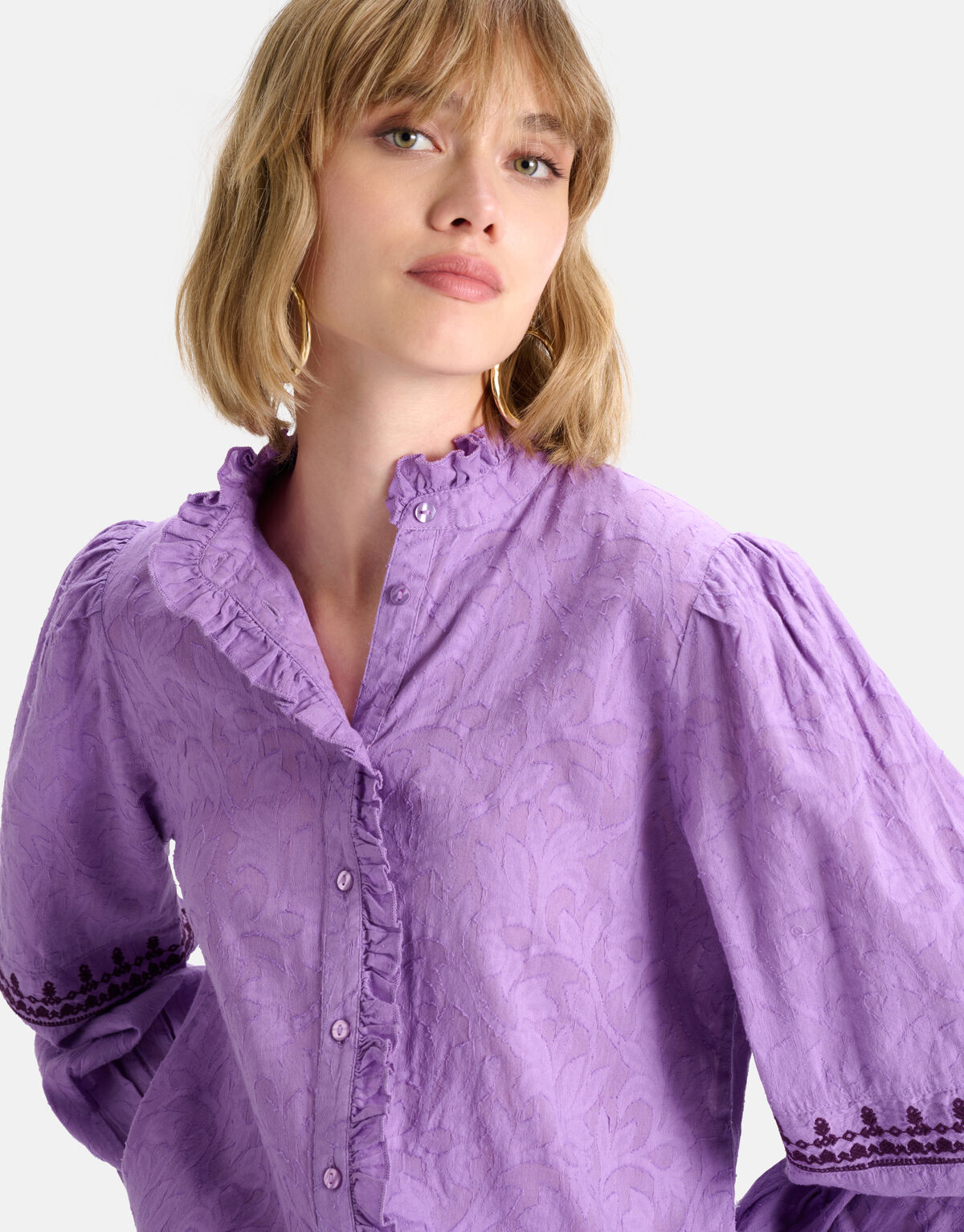 Jacquard Blouse Lichtpaars SHOEBY WOMEN