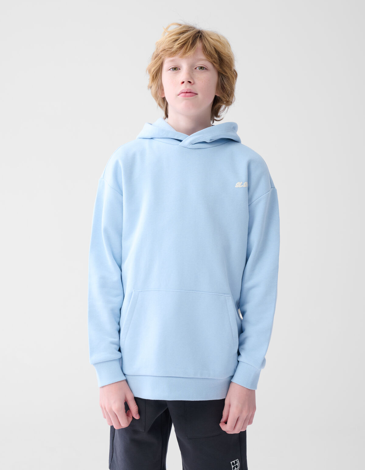 Basis Tekst Hoodie Lichtblauw SHOEBY BOYS
