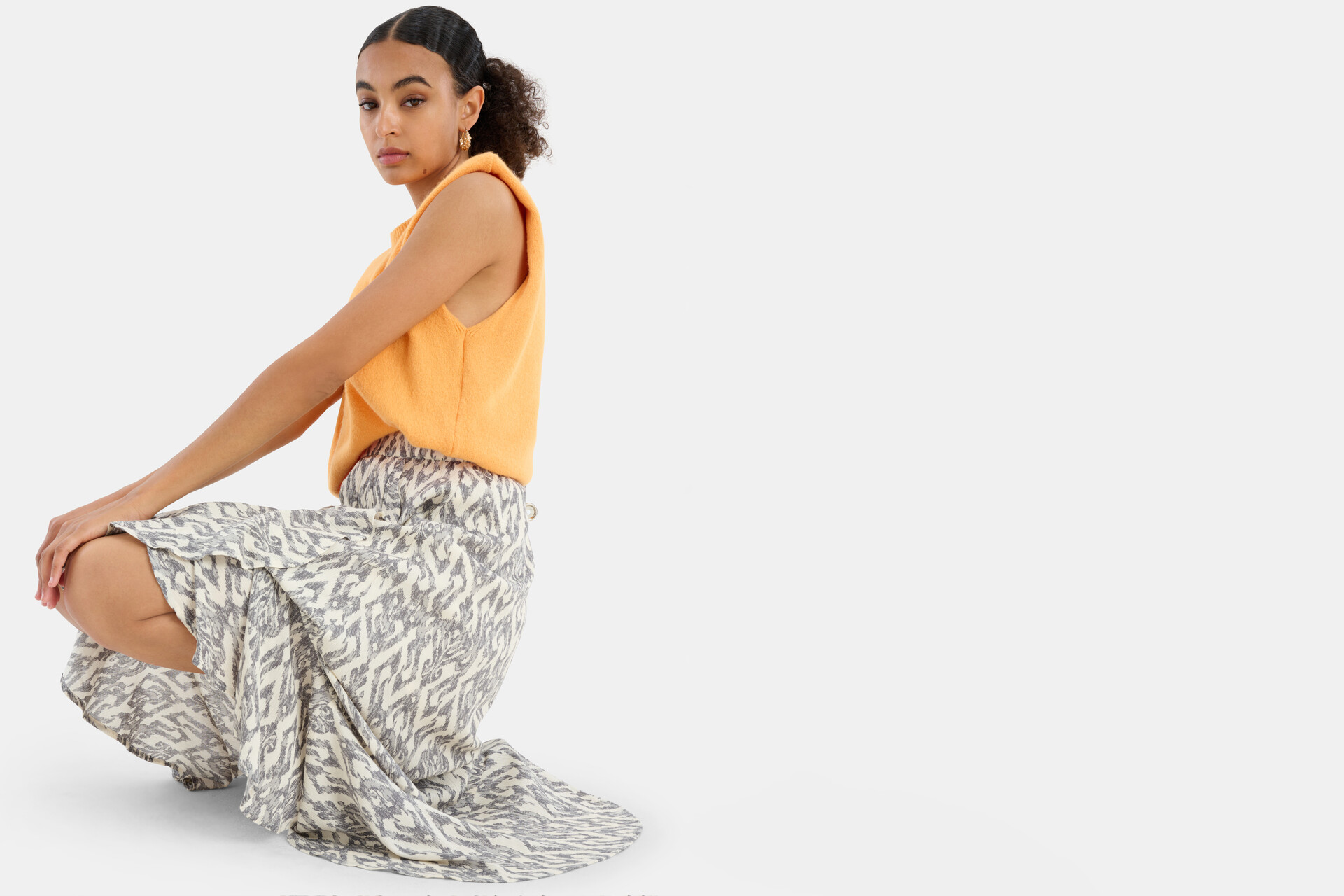 Crinkle Midi Rok EKSEPT