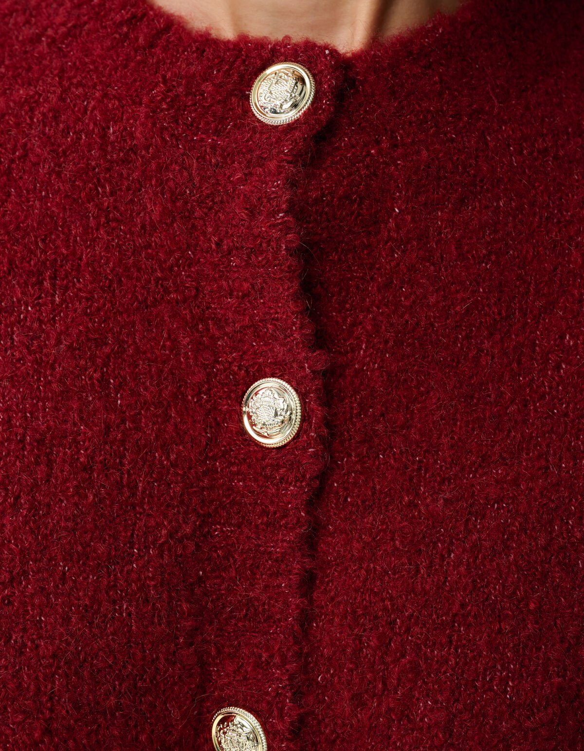 Teddy Knit Vest Donkerrood SHOEBY WOMEN