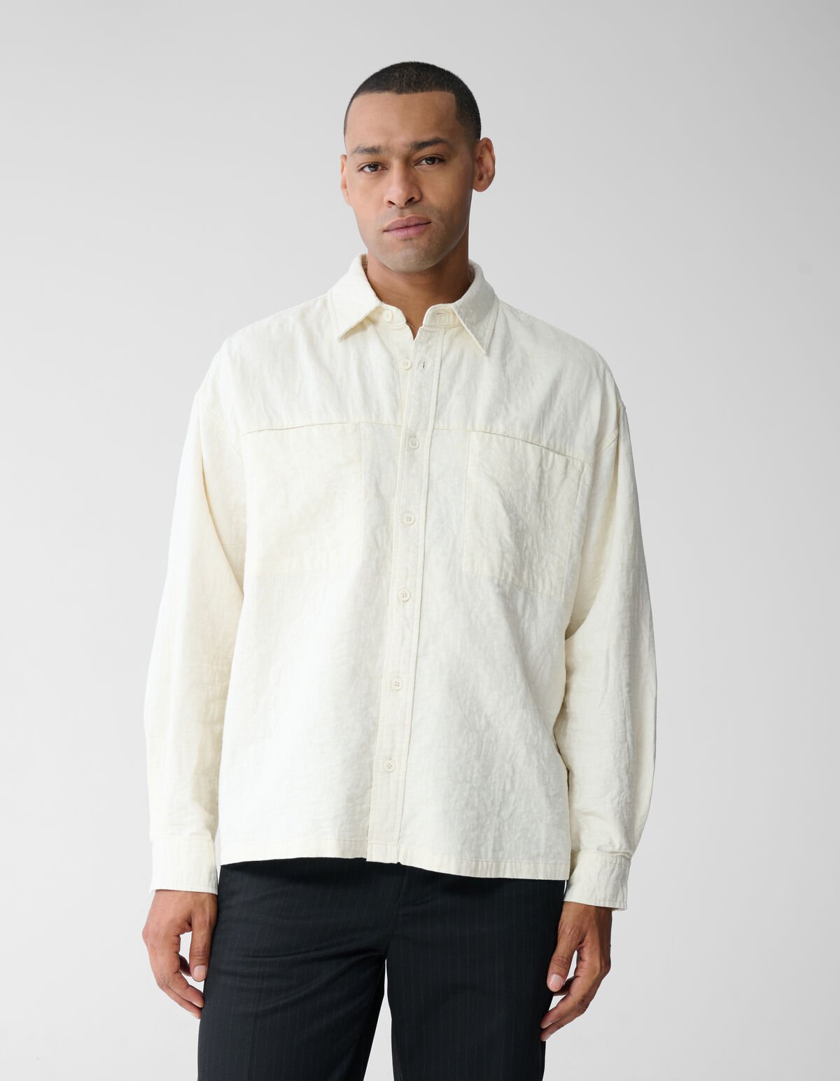 Structuur Overshirt Gebroken Wit SHOEBY MEN