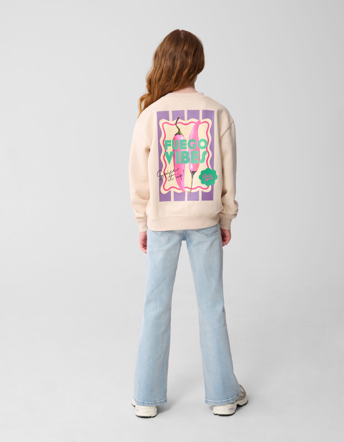 Peper Artwork Sweater Gebroken Wit SHOEBY GIRLS