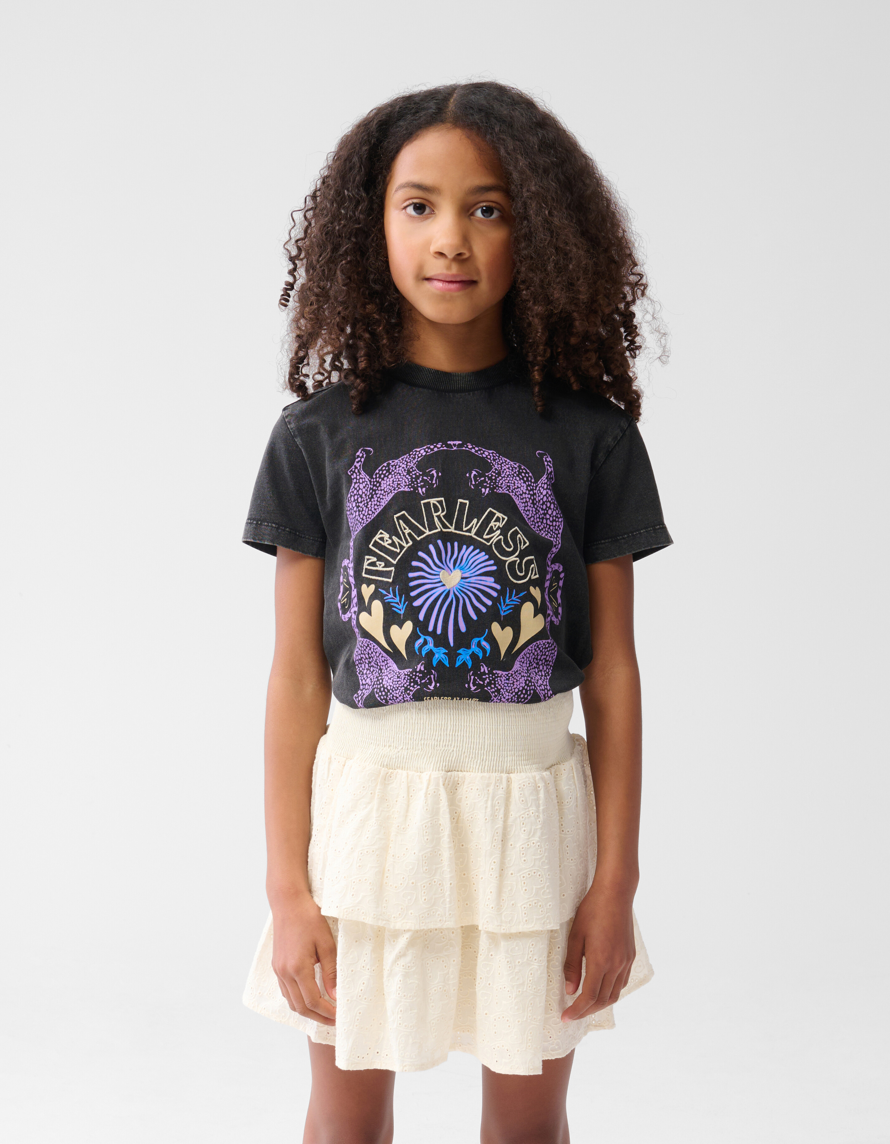 Embroidery Ruffle Rok Gebroken Wit SHOEBY GIRLS