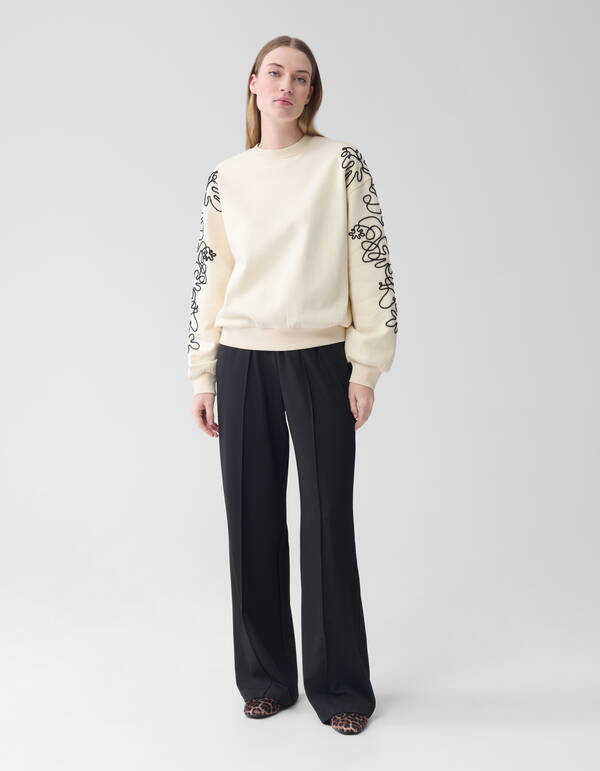 Basis Wide Leg Broek Zwart SHOEBY WOMEN