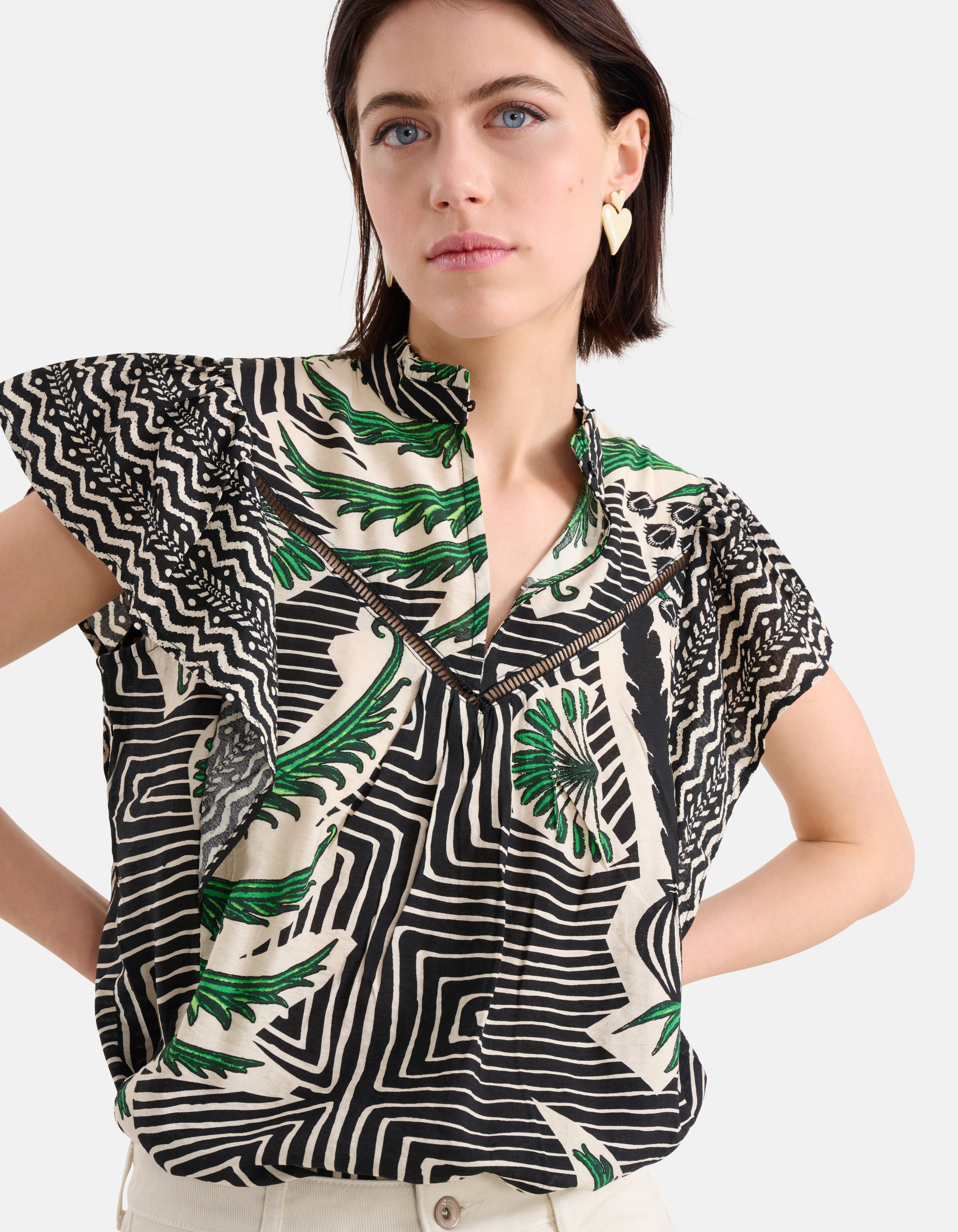 Print Blouse Zwart SHOEBY WOMEN