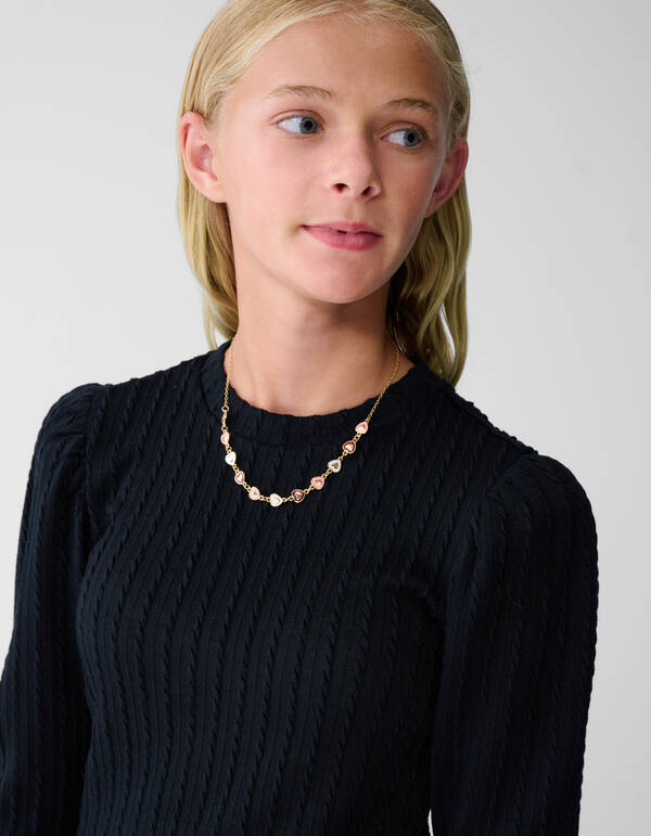 Peplum Kabel Top Zwart SHOEBY GIRLS