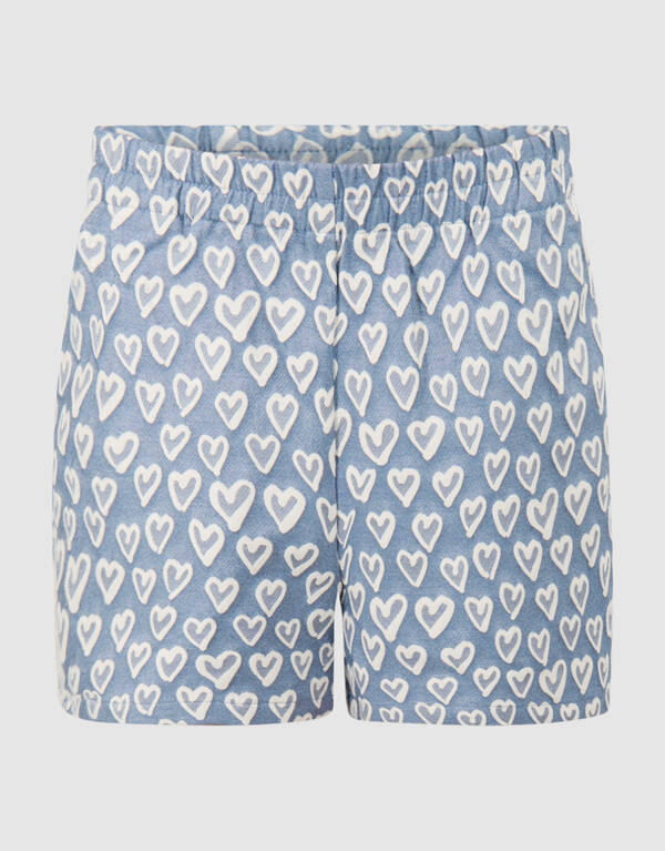 Heart Embroidery Short Blauw SHOEBY GIRLS
