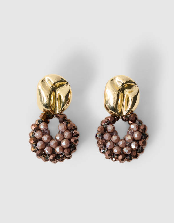 Beaded Roundy Oorbellen Bruin SHOEBY ACCESSOIRES