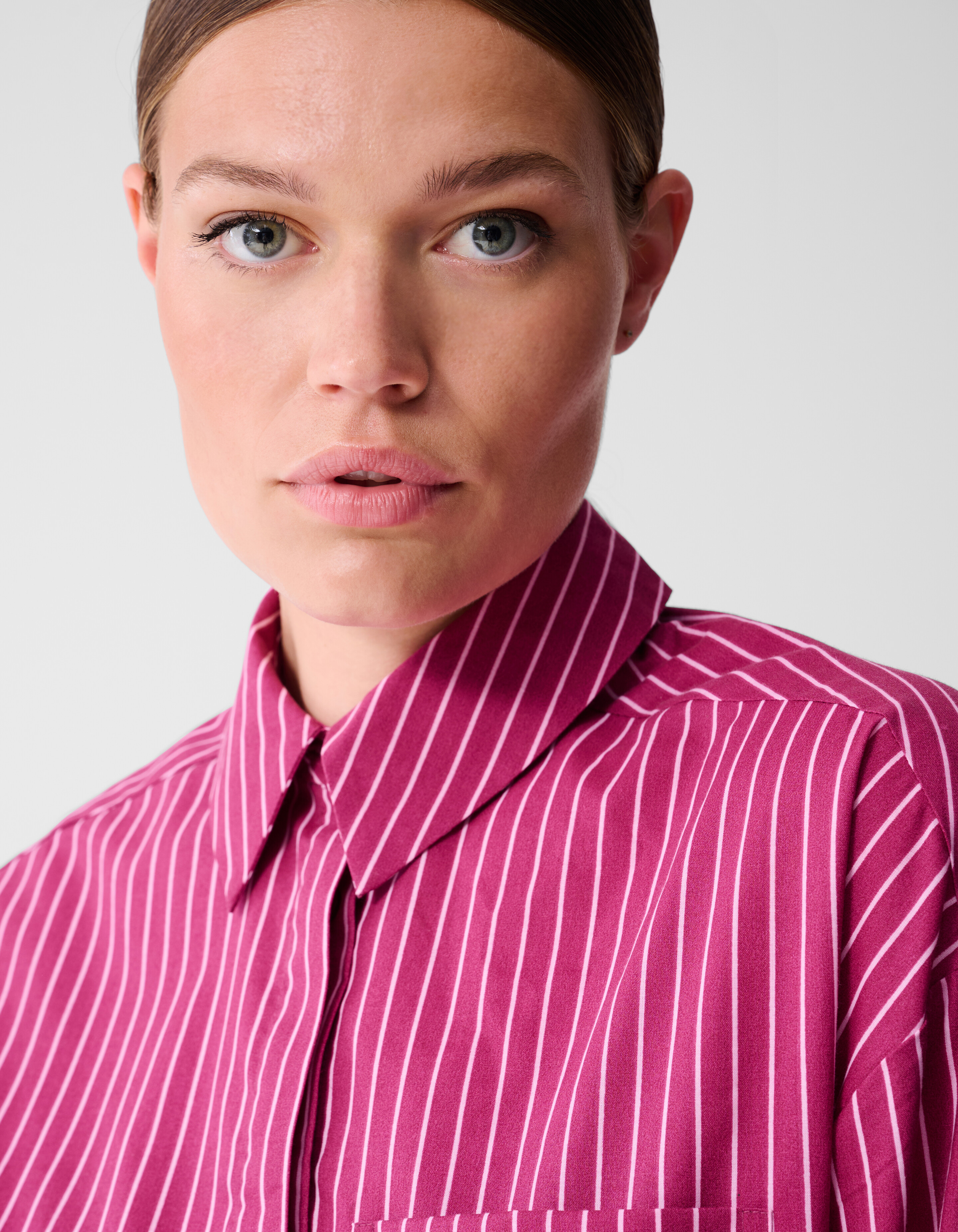 Pinstripe Blouse Donkerroze SHOEBY WOMEN