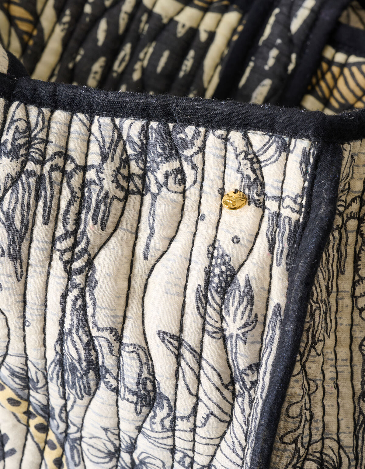 Reversible Printed Shopper Gebroken Wit/Zwart SHOEBY ACCESSOIRES