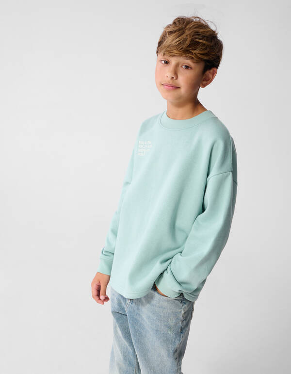 Oversized Artwork Sweater Lichtgroen SHOEBY BOYS