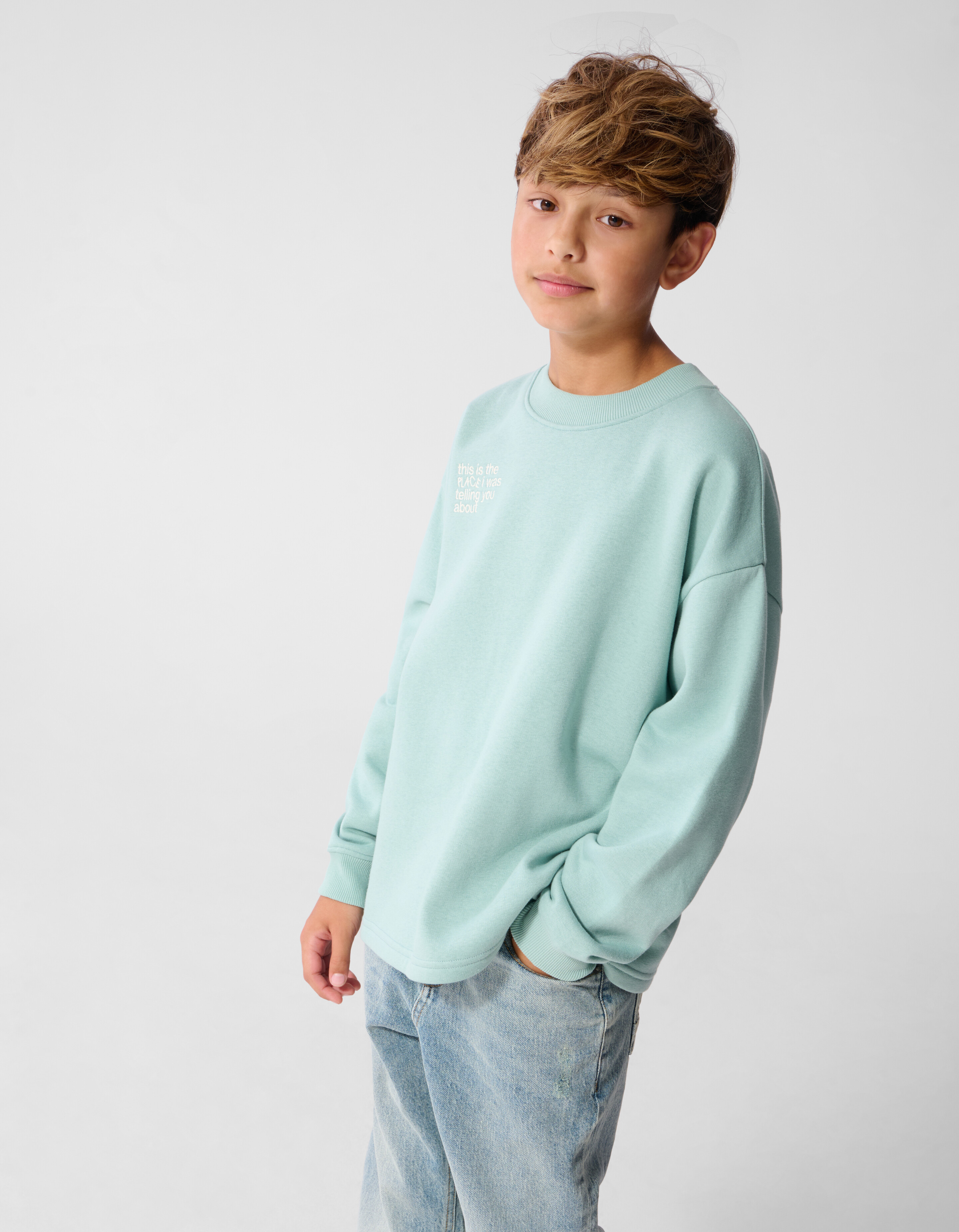 Oversized Artwork Sweater Lichtgroen SHOEBY BOYS