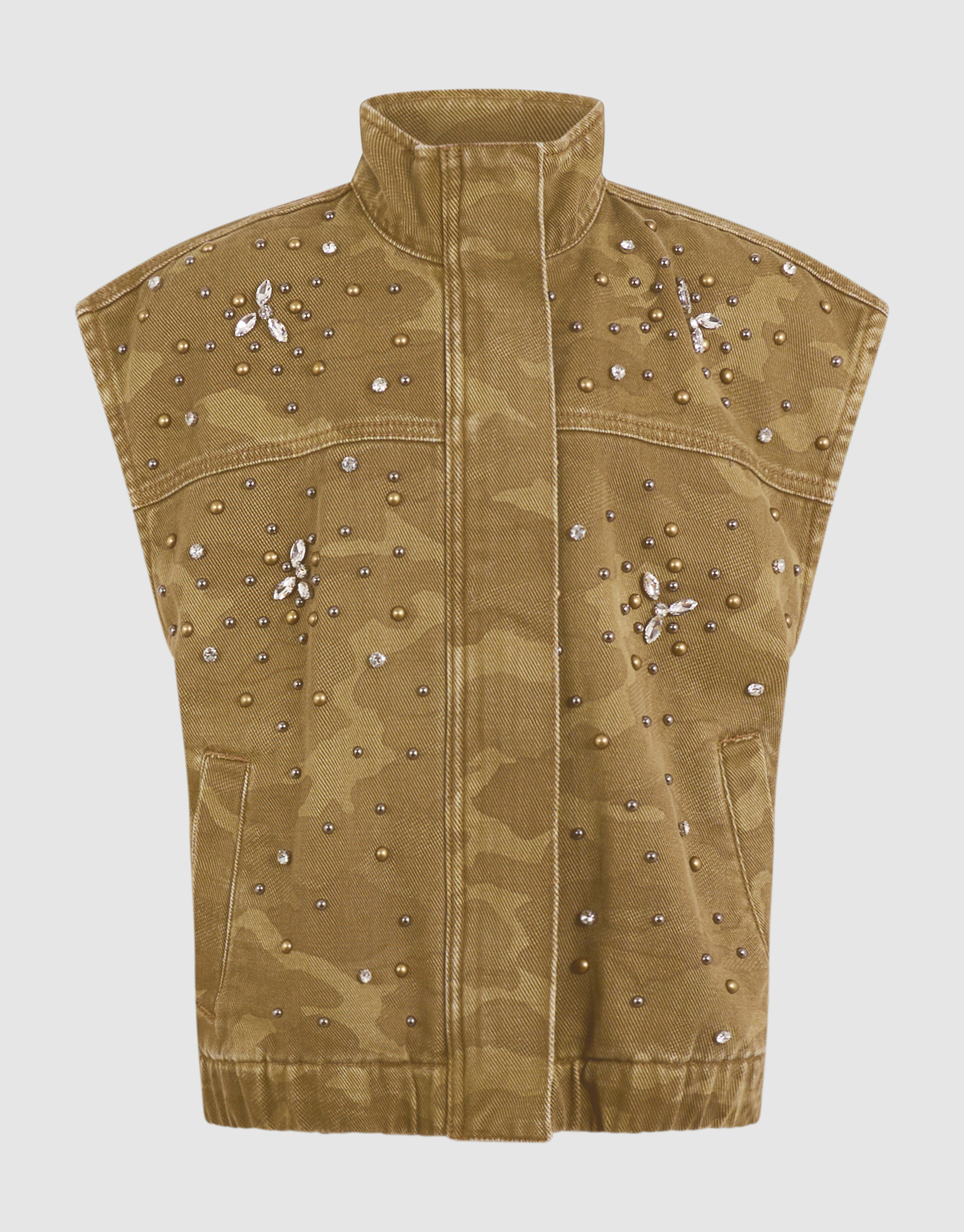 Camo Studded Gilet Groen SHOEBY GIRLS