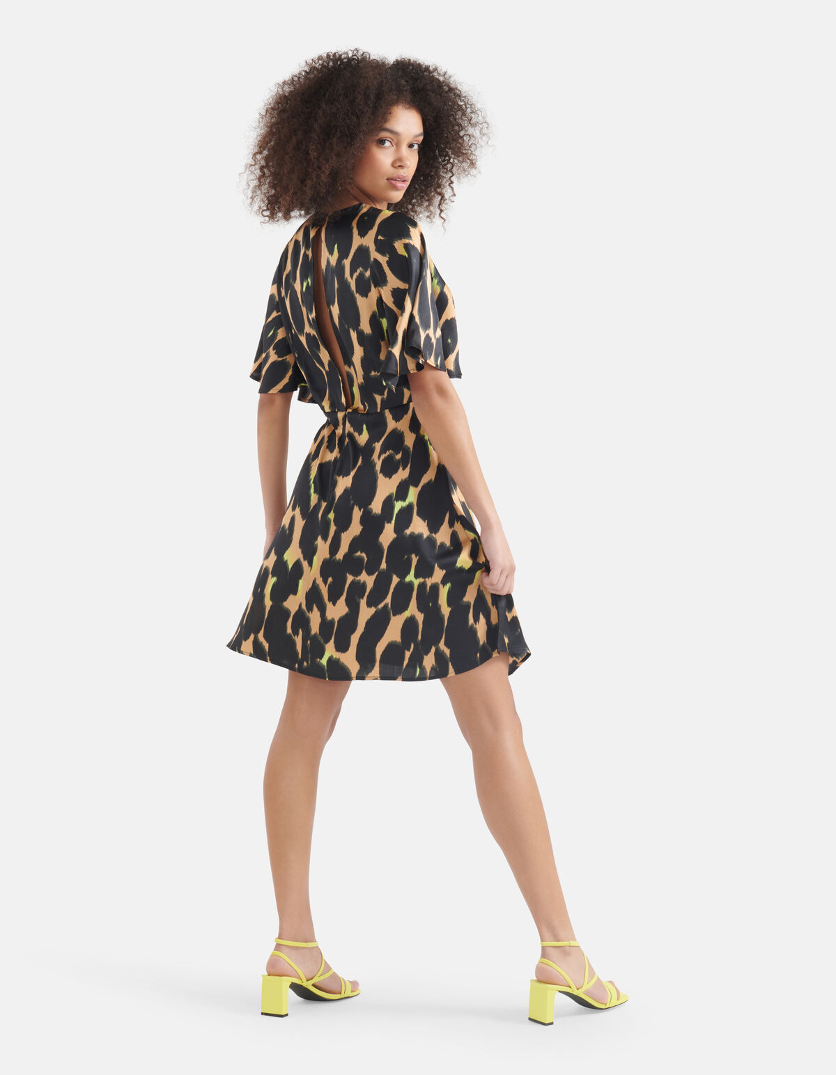 Leopard Midi Jurk Bruin SHOEBY WOMEN