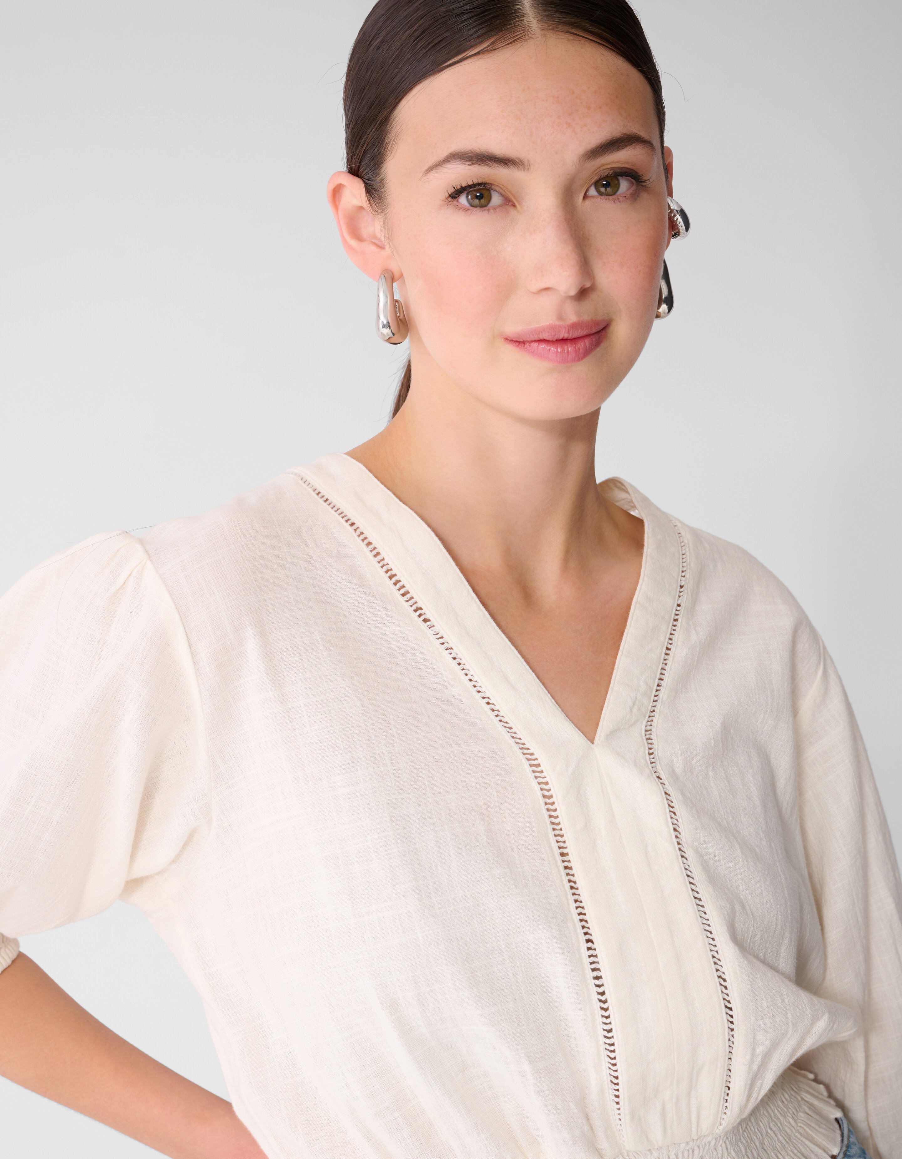 Tape Cropped Top Gebroken Wit SHOEBY WOMEN