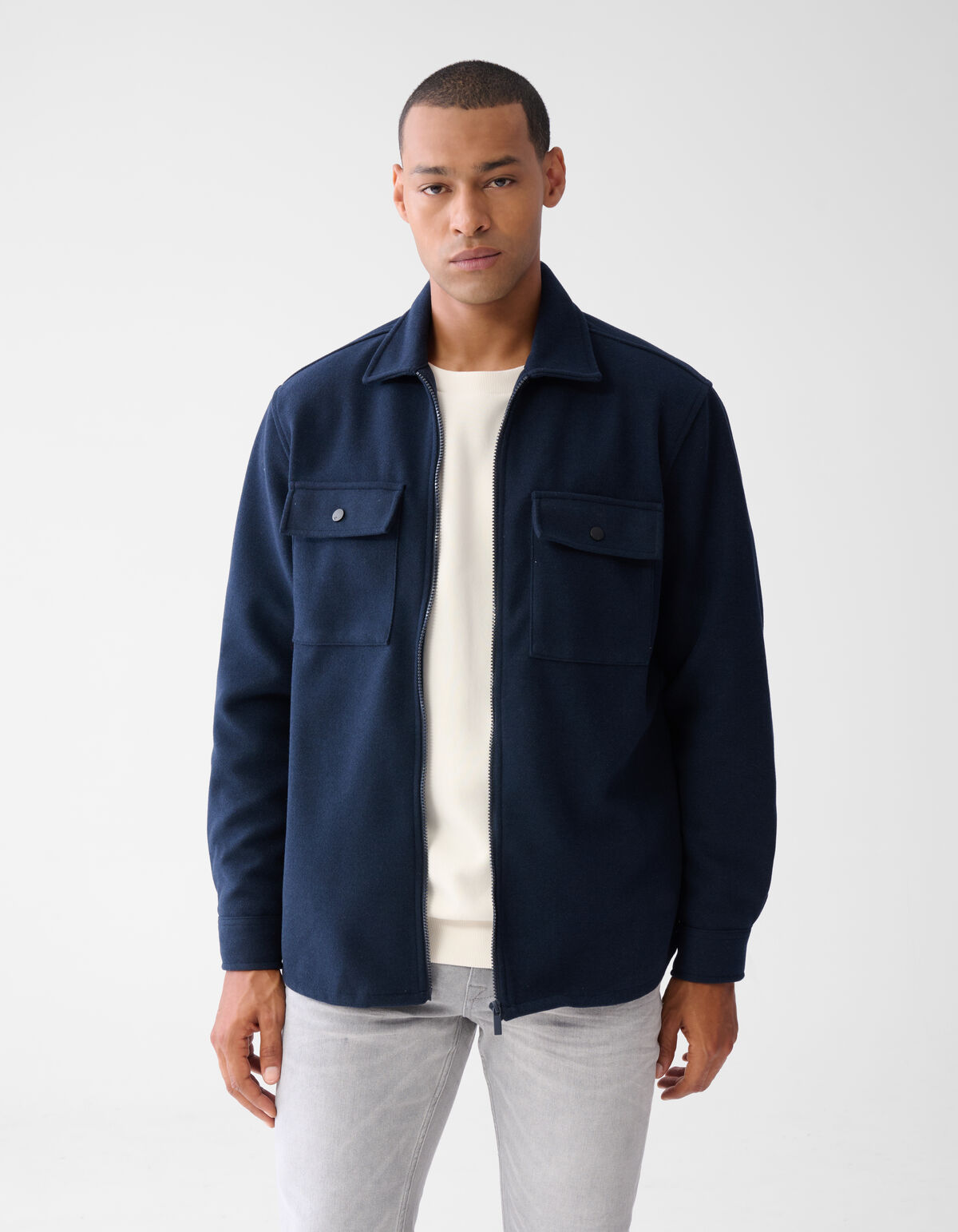 Zip Overshirt Donkerblauw SHOEBY MEN