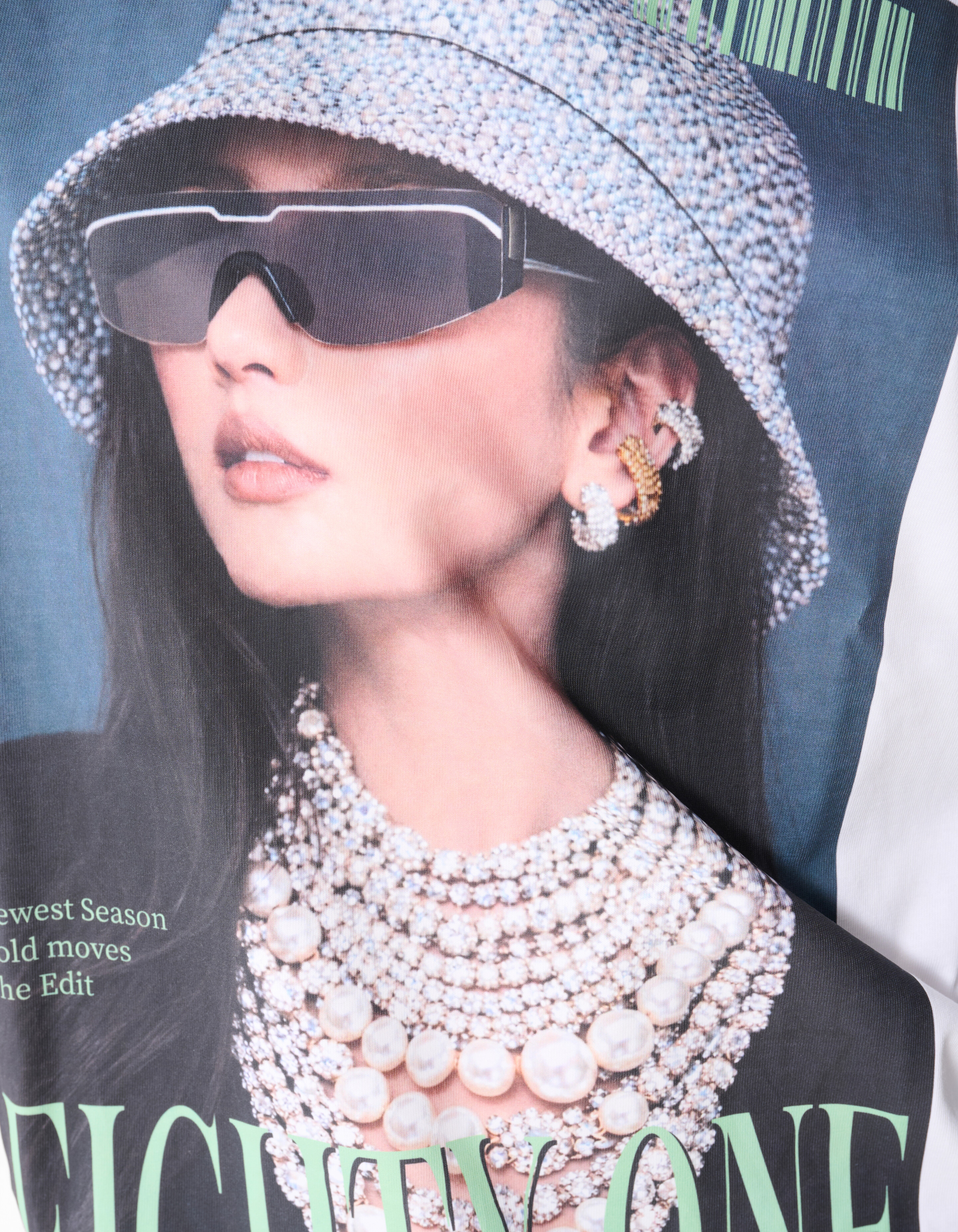 Oversized Pearl Magazine T-shirt Wit SHOEBY WOMEN