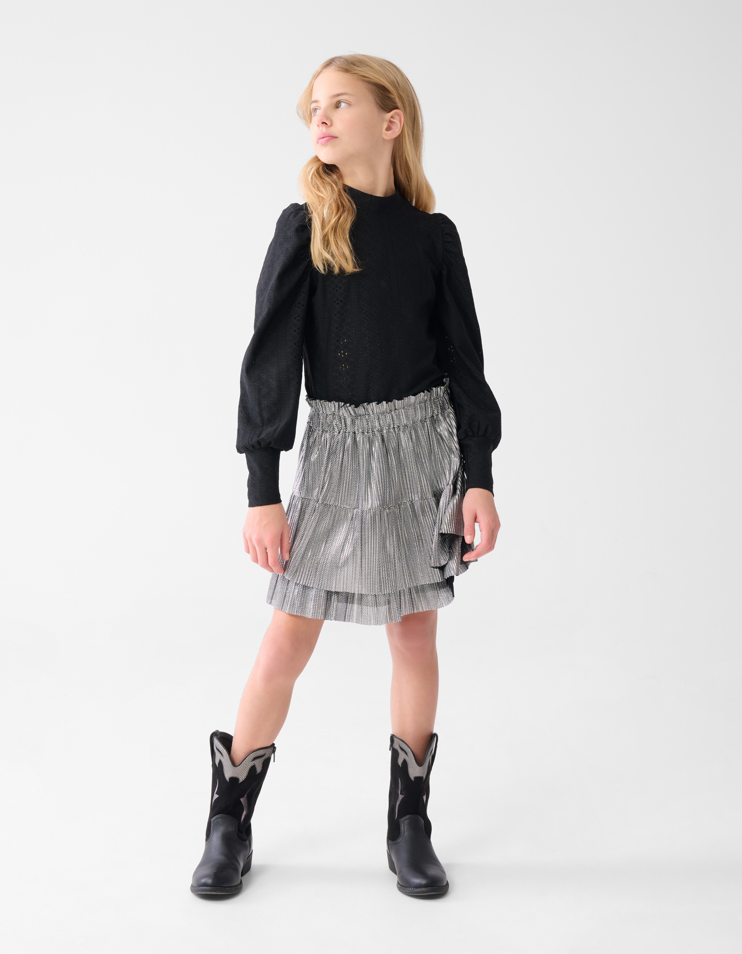 Embroidery Top Zwart SHOEBY GIRLS