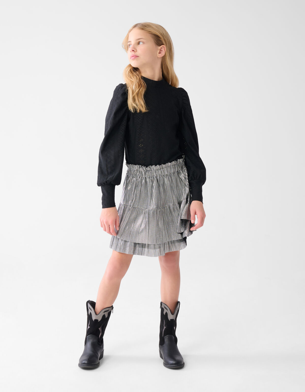 Embroidery Top Zwart SHOEBY GIRLS