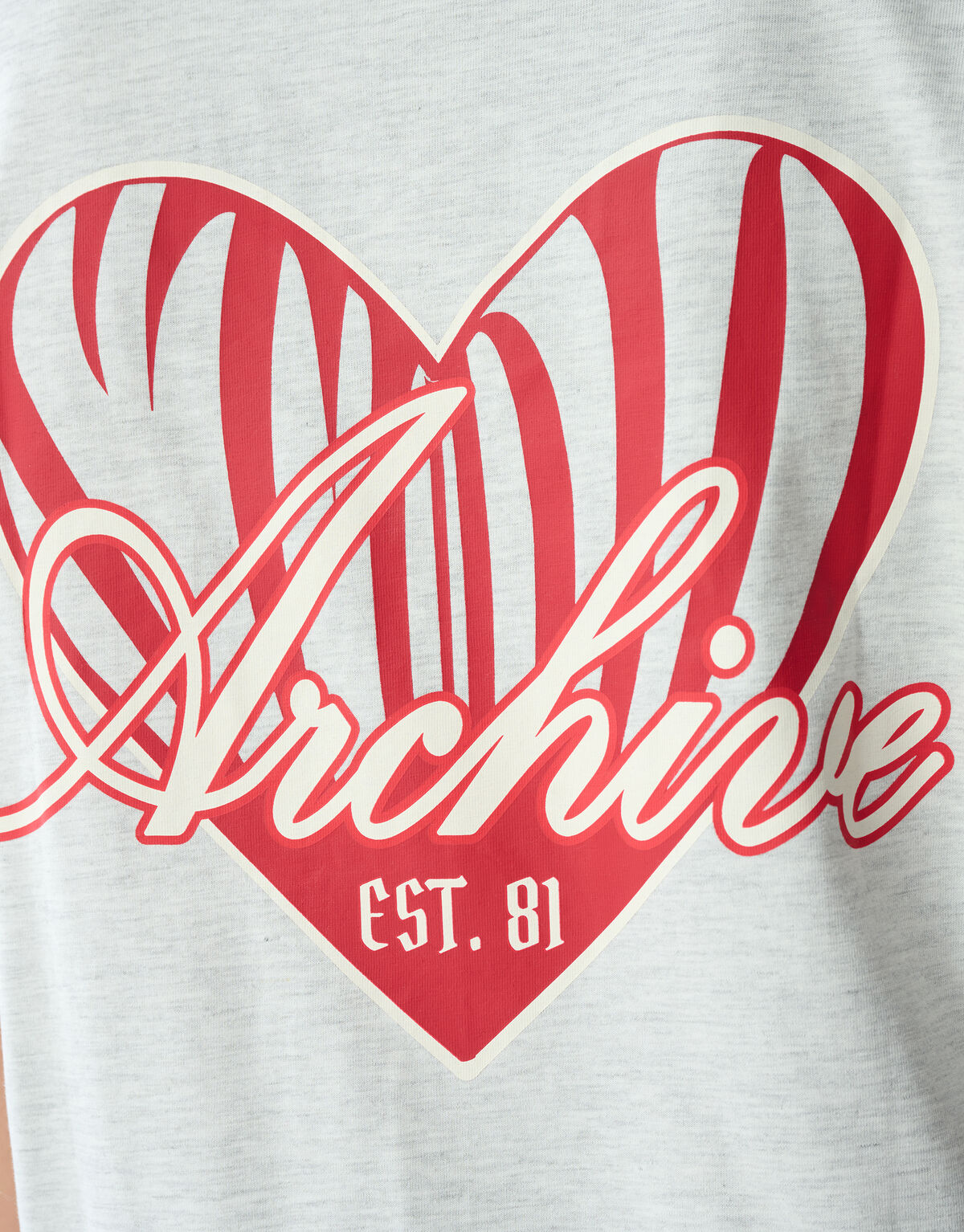 Heart Back Artwork T-shirt Lichtgrijs SHOEBY WOMEN