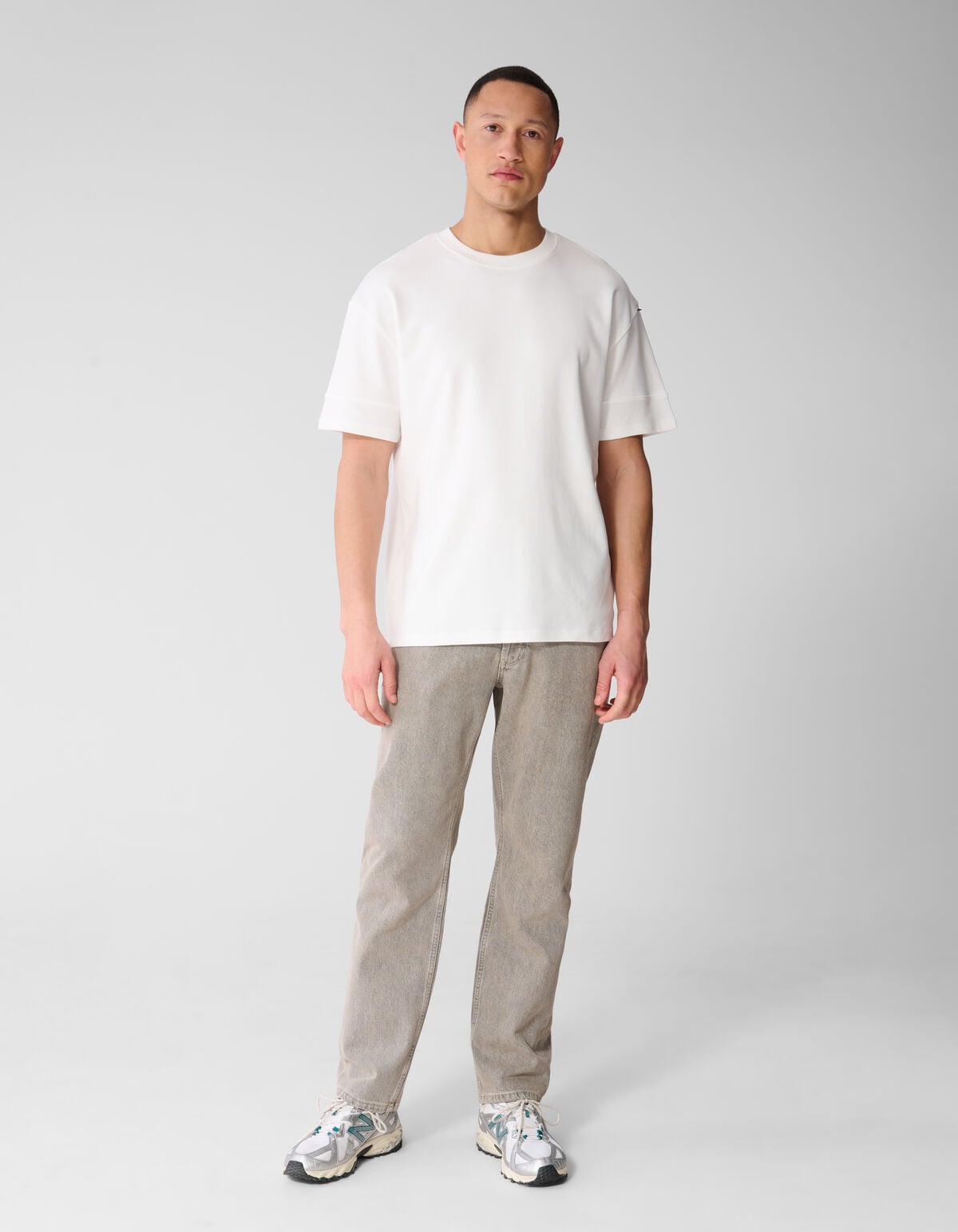 Minimalistisch T-shirt Wit SHOEBY MEN