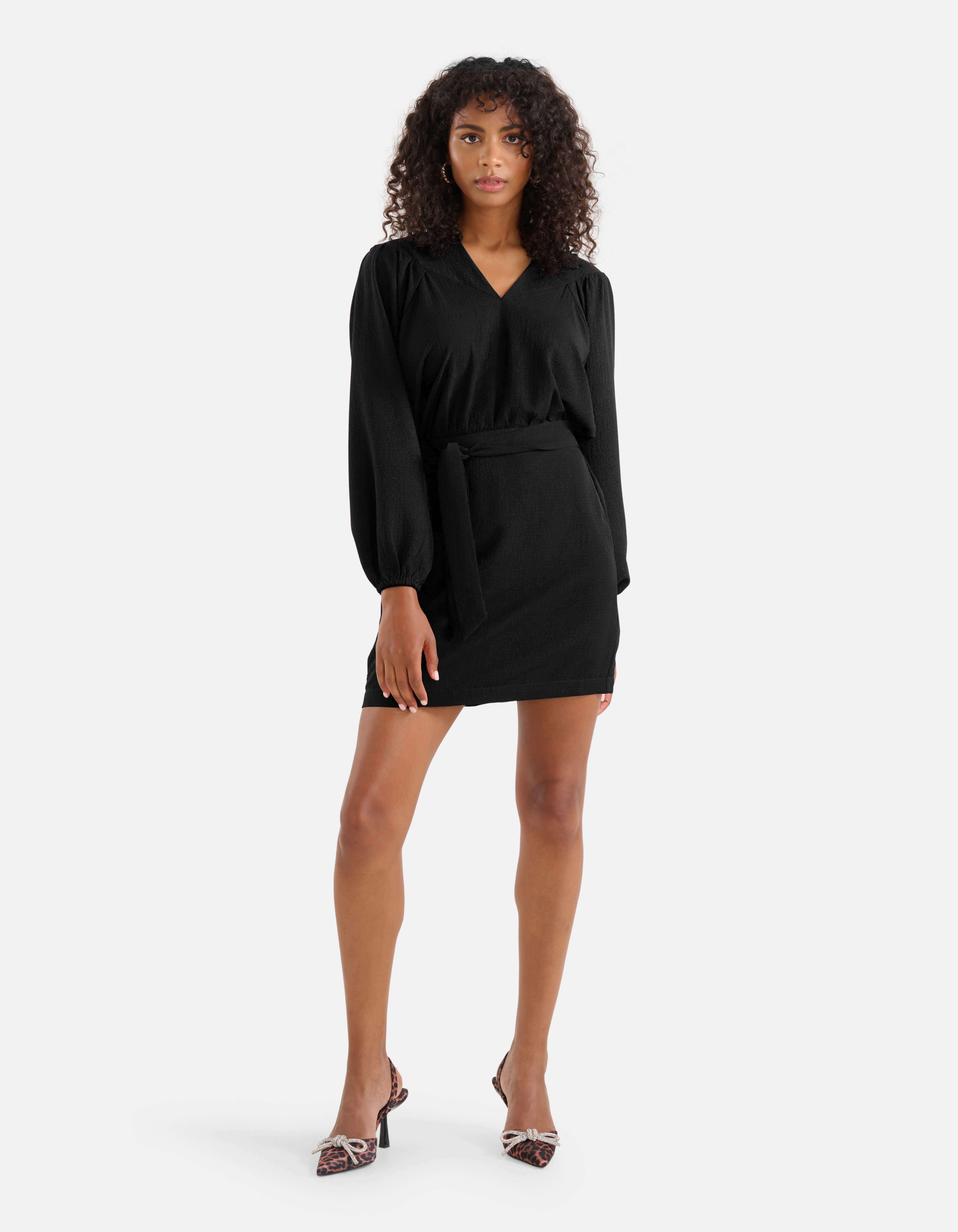 Structuur Jurk Zwart Shoeby