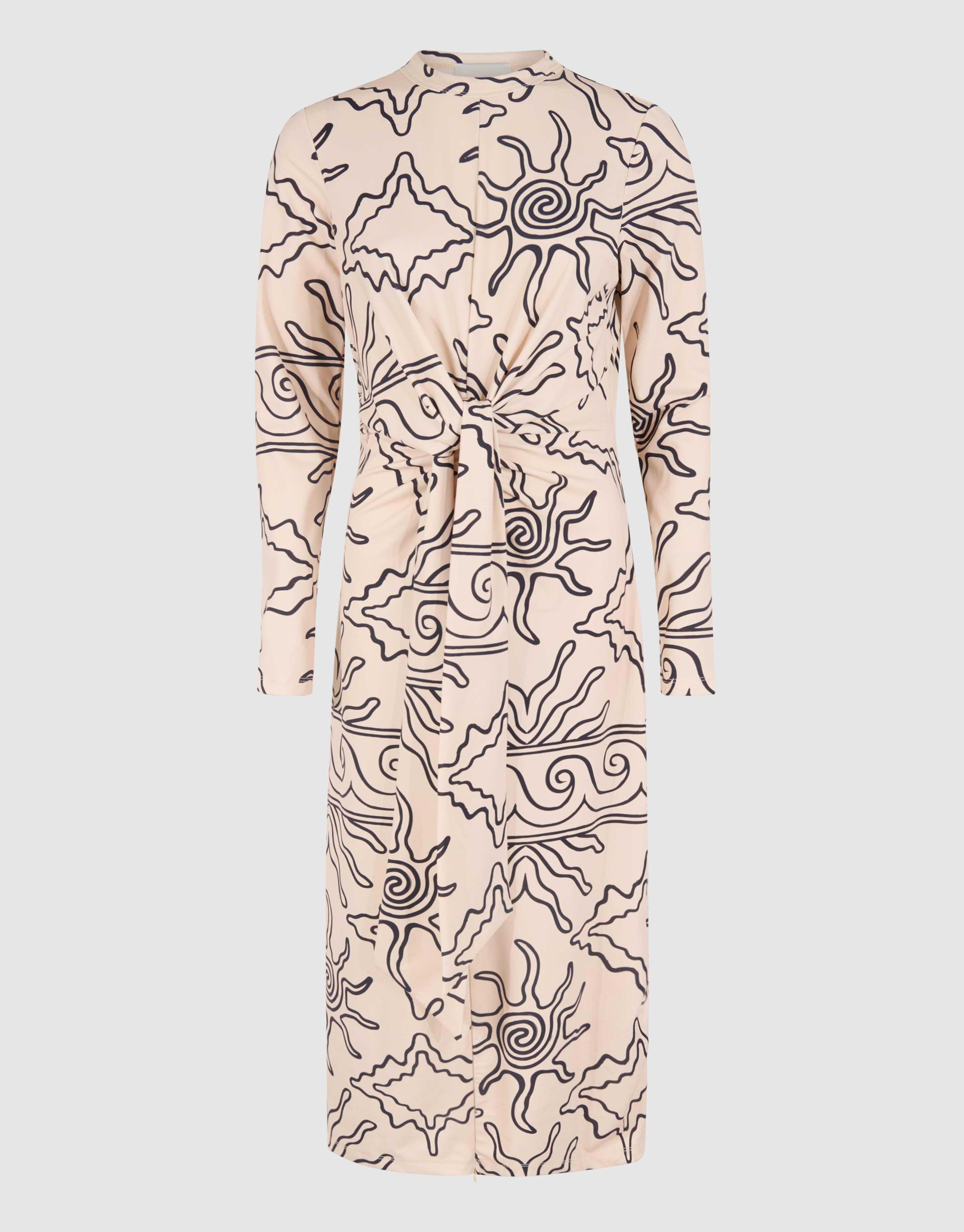Printed Travel Midi Jurk Gebroken Wit SHOEBY WOMEN