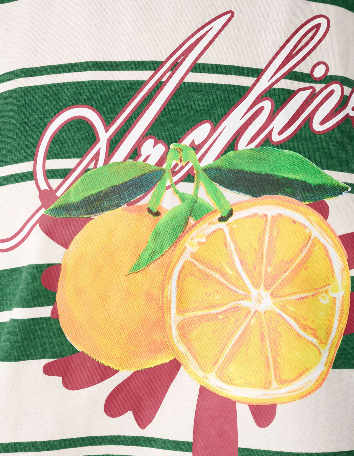 Stripe Artwork T-shirt Groen SHOEBY WOMEN