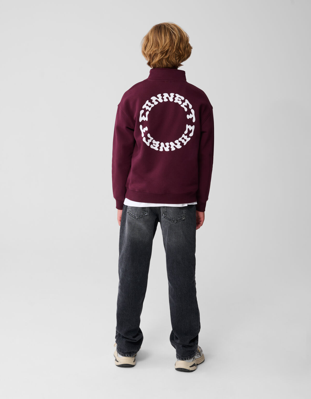 Half Zip Sweater Donkerrood SHOEBY BOYS