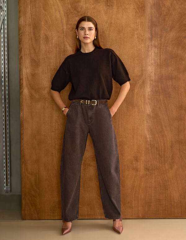 Barrel Fit Jeans Donkerbruin By Mieke SHOEBY WOMEN