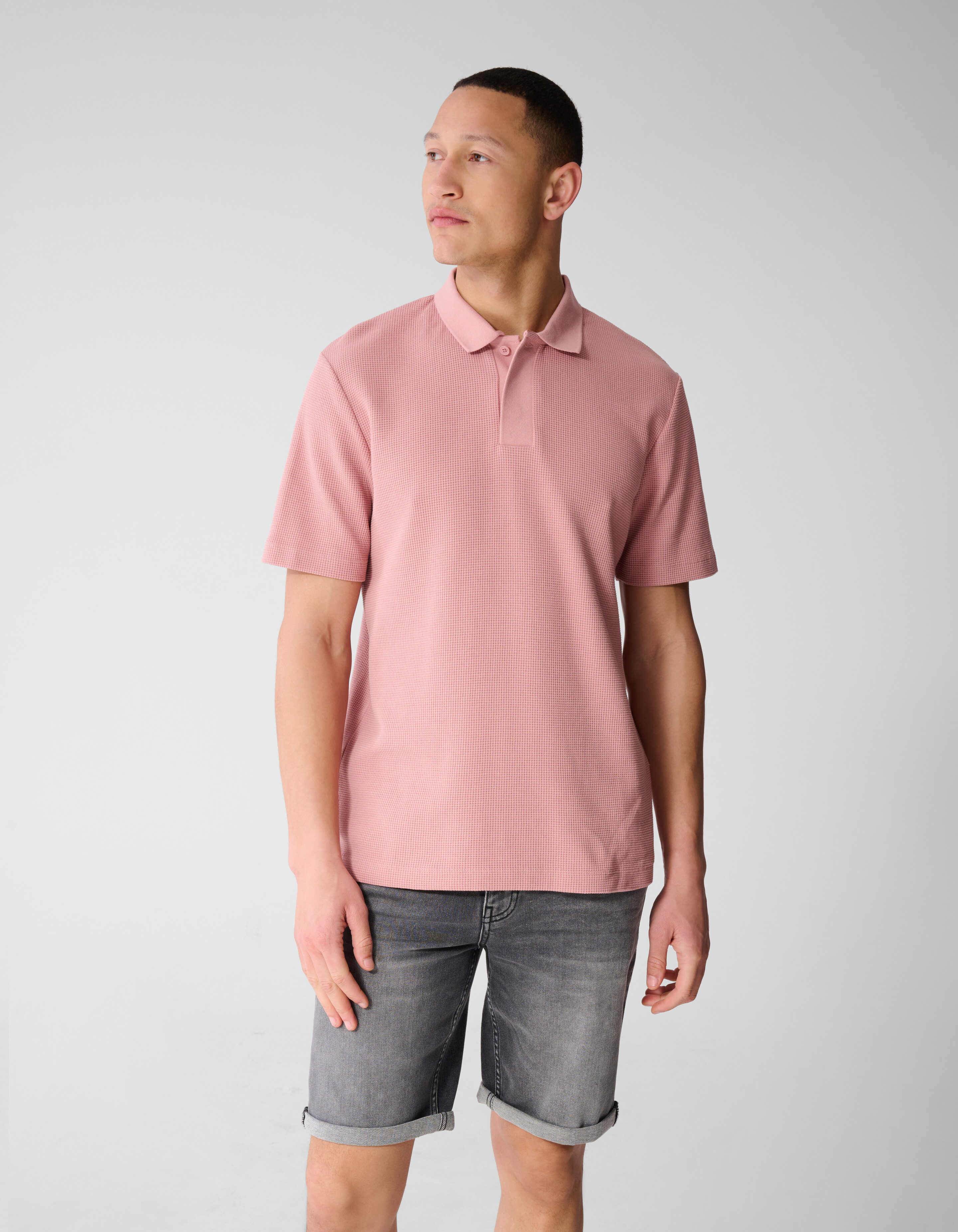 Waffle Polo Roze SHOEBY MEN