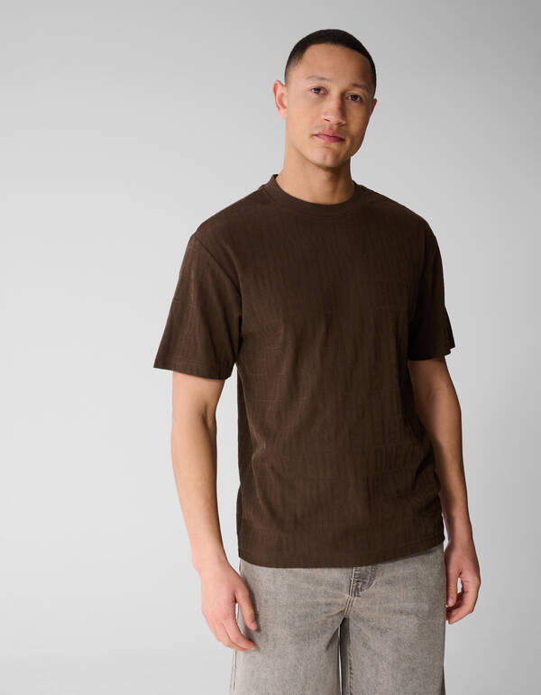 Eighty One Text T-shirt Donkerbruin SHOEBY MEN