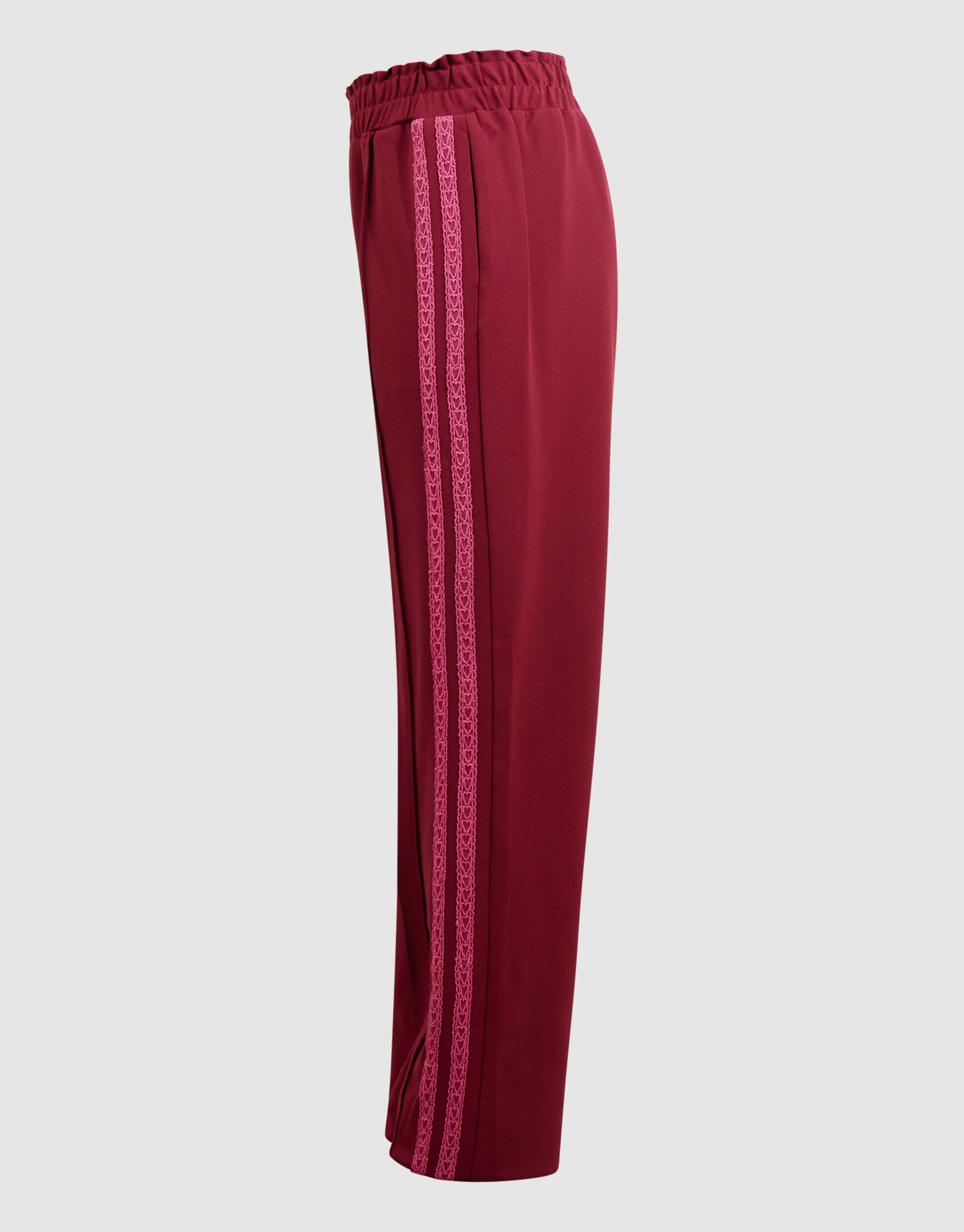 Sporty Wide Leg Broek Donkerroze SHOEBY GIRLS