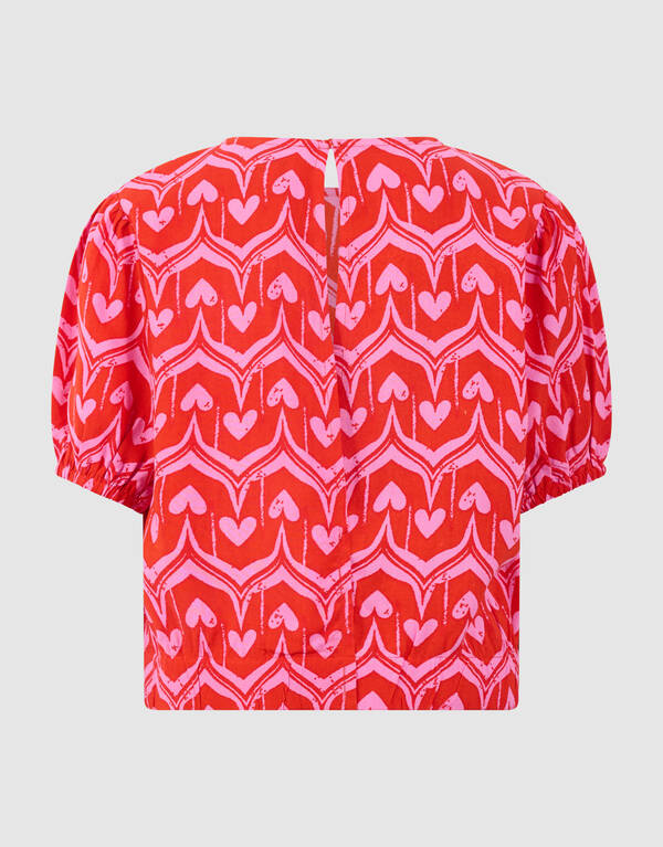 Heart Print Top Roze/Rood SHOEBY GIRLS