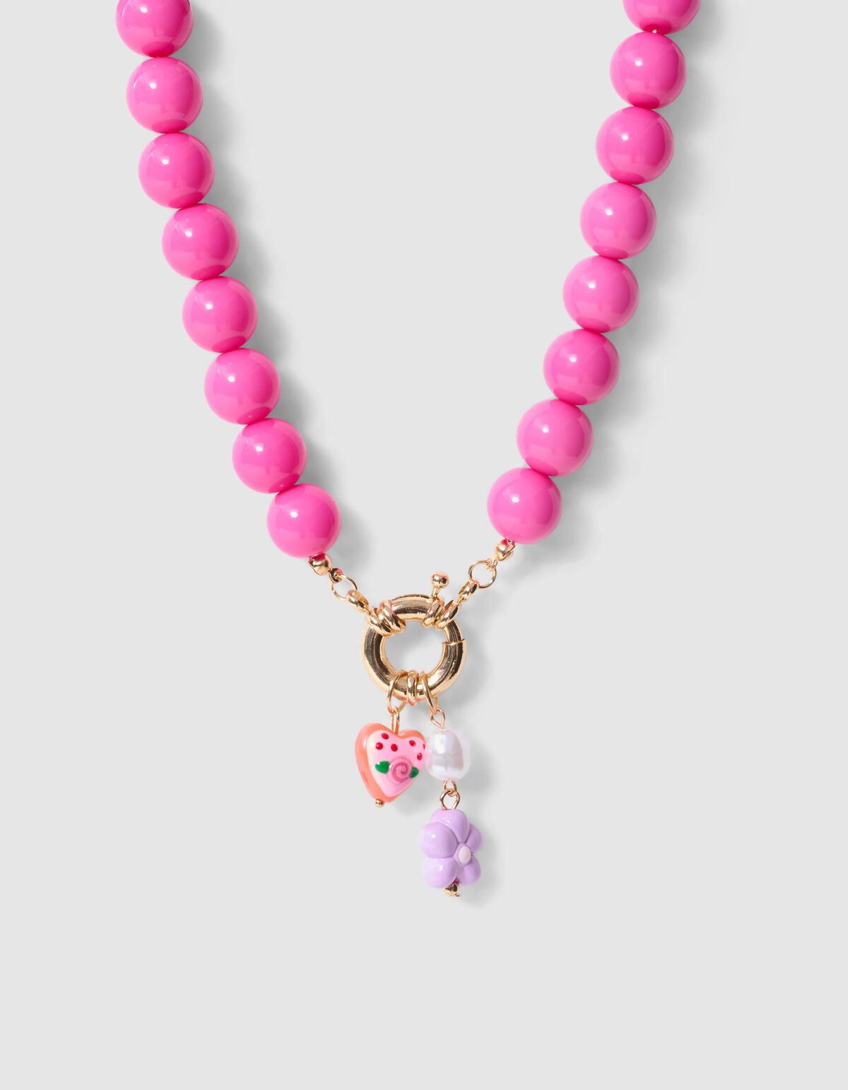 Statement Heart Ketting Donkerroze SHOEBY ACCESSOIRES