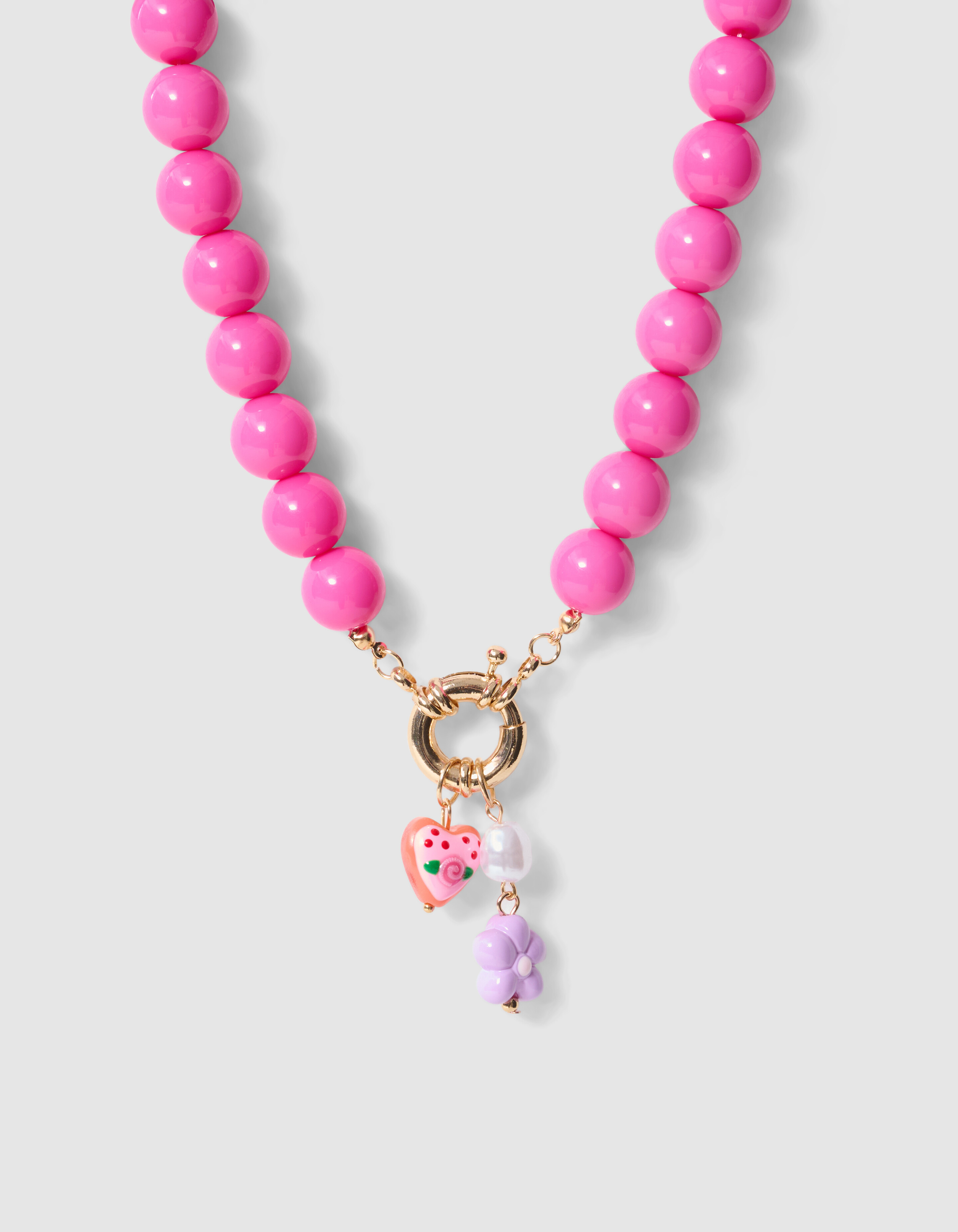 Statement Heart Ketting Donkerroze SHOEBY ACCESSOIRES