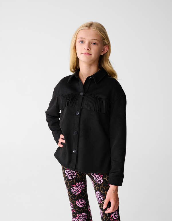 Suede Blouse Zwart SHOEBY GIRLS