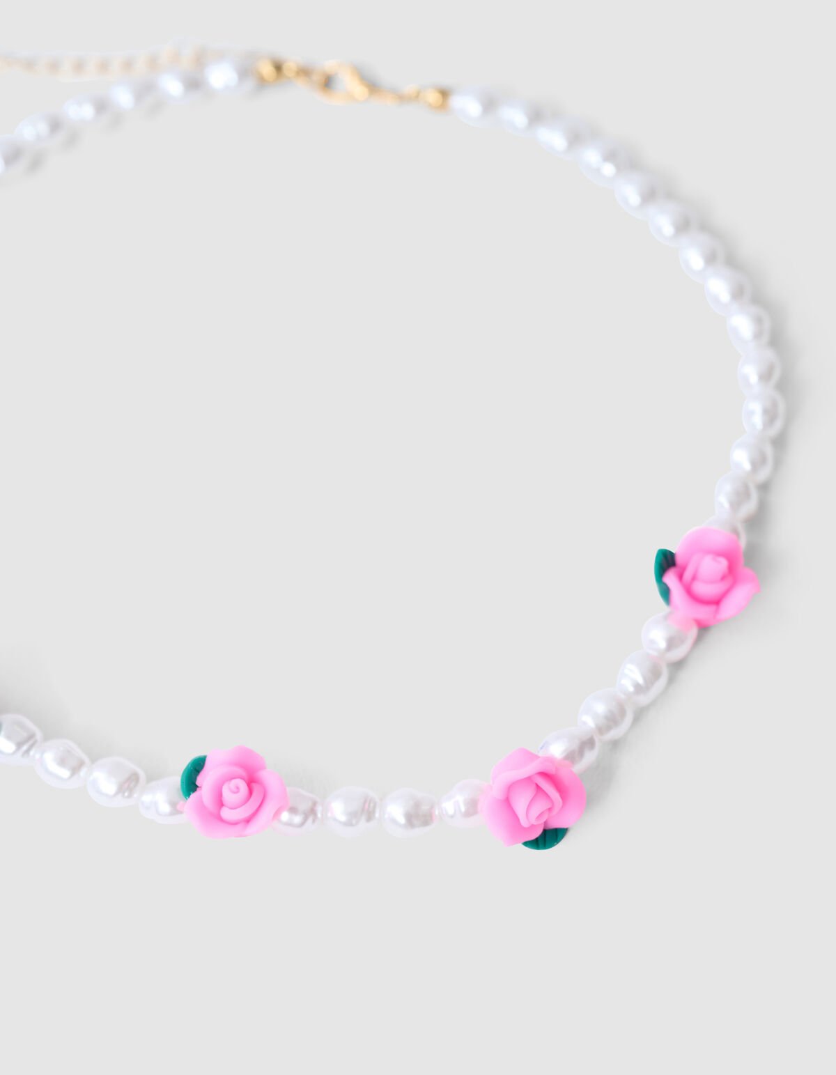Beaded Parel Roos Ketting Roze SHOEBY ACCESSOIRES