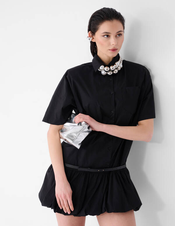 Oversized Balloon Mini Jurk Zwart SHOEBY WOMEN