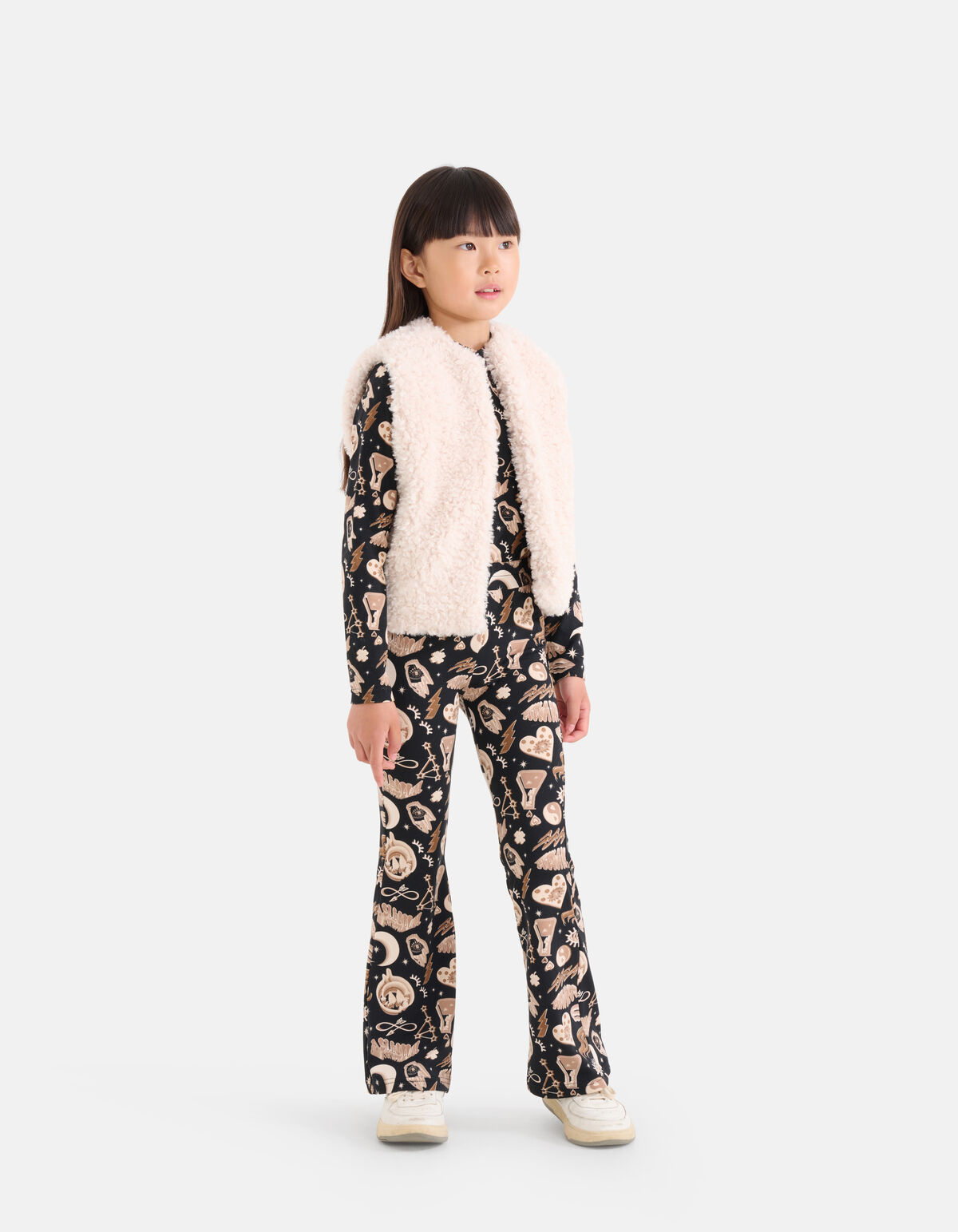 Printed Flared Broek Bruin SHOEBY GIRLS