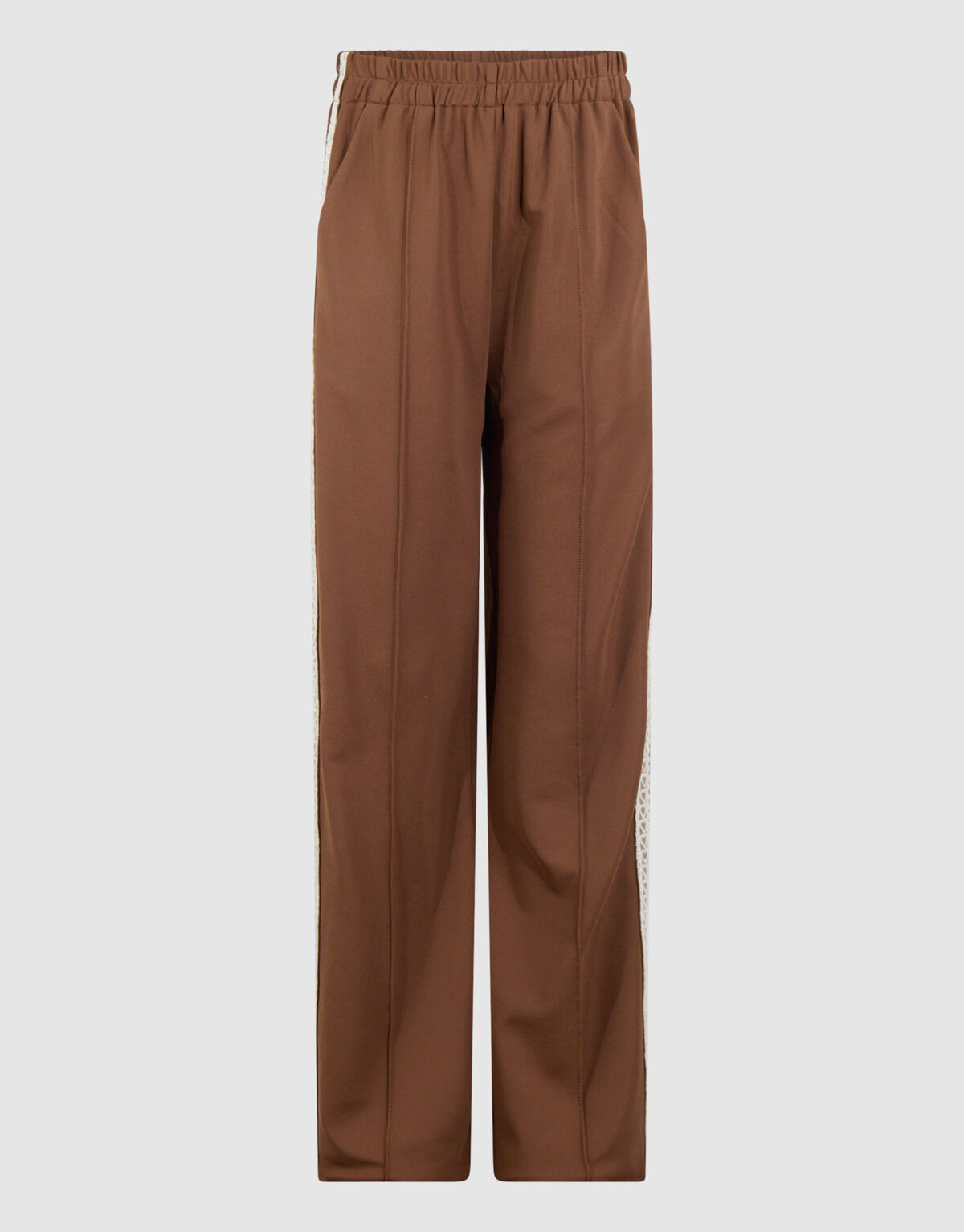 Sporty Wide Leg Fit Broek Bruin SHOEBY GIRLS