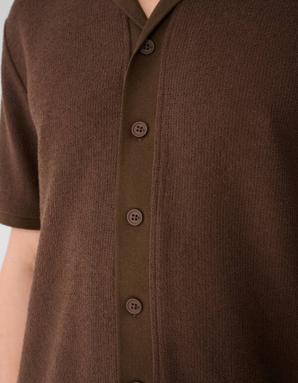 Gebreide Overshirt Donkerbruin SHOEBY MEN