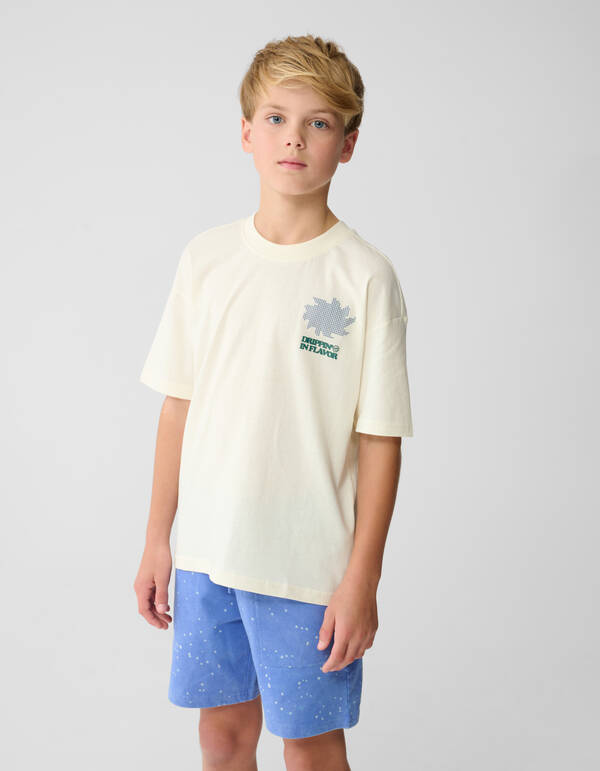 Flavor Artwork T-shirt Gebroken Wit SHOEBY BOYS