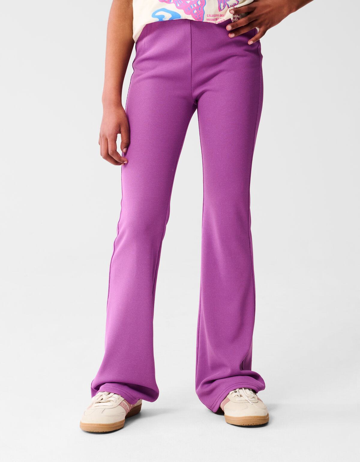 Rib Flared Legging Paars SHOEBY GIRLS