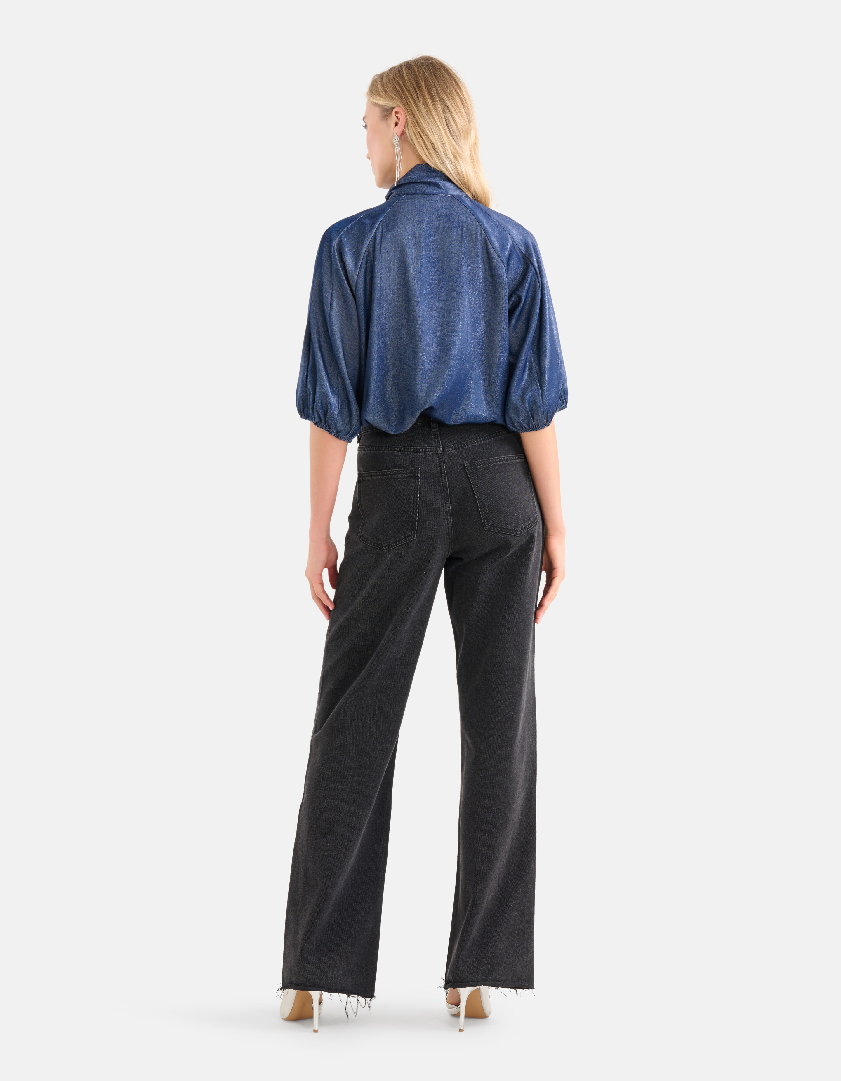 Metallic Blouse Donkerblauw SHOEBY WOMEN