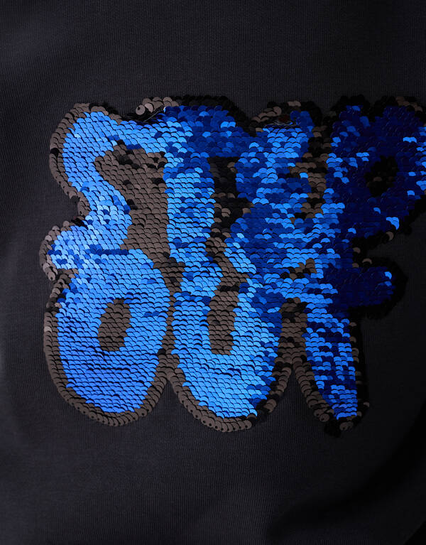 Two Way Sequin Sweater Donkergrijs SHOEBY BOYS