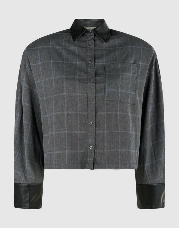 Cropped Ruiten Blouse Donkergrijs SHOEBY WOMEN