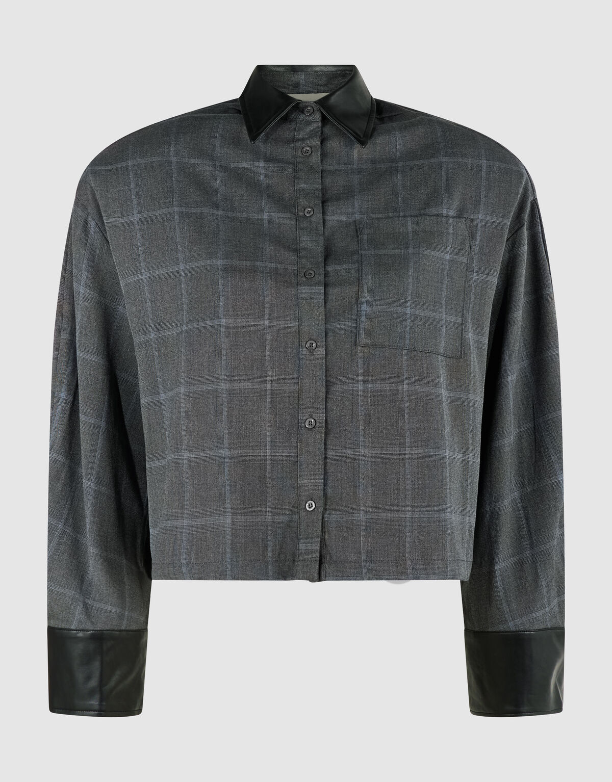 Cropped Ruiten Blouse Donkergrijs SHOEBY WOMEN