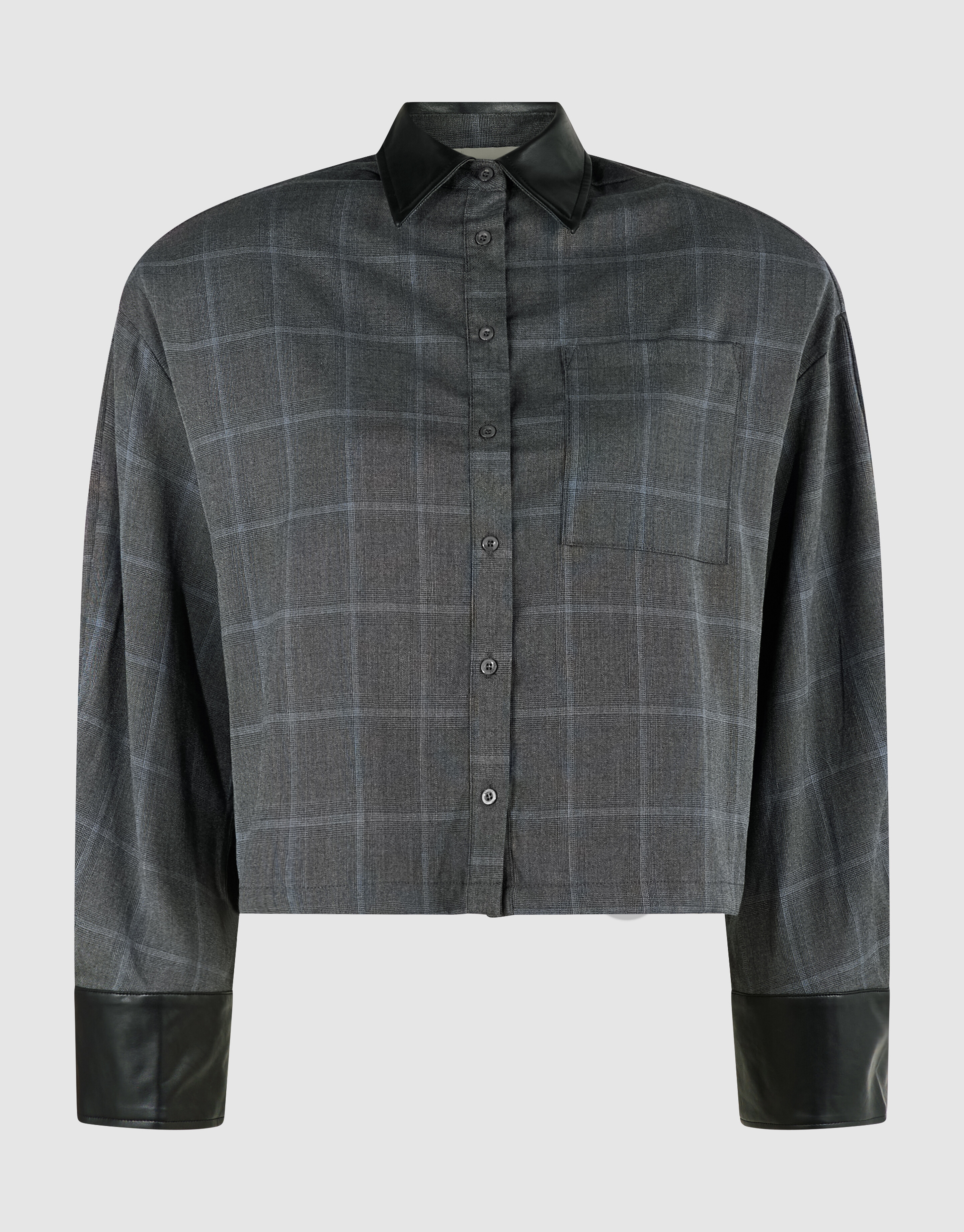 Cropped Ruiten Blouse Donkergrijs SHOEBY WOMEN